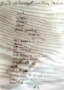 Copy of letter bearing similar handwriting found in Riverside City College Library in December 1966