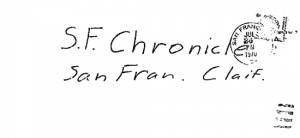 Envelope for "Little List" letter sent to San Francisco Chronicle on July 26, 1970 (postmarked San Francisco)