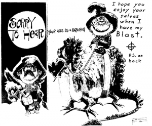 Dragon card sent to San Francisco Chronicle on April 28, 1970 (postmarked San Francisco)
