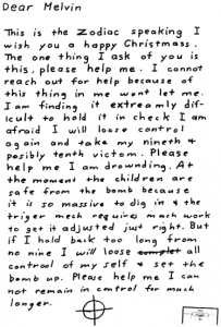 Letter sent to Melvin Belli on December 20, 1969 (postmarked San Francisco)