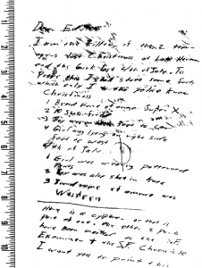 Letter sent to Vallejo Times-Herald on July 31, 1969 (postmarked San Francisco, California)