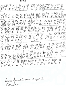 Cipher sent to Vallejo Times-Herald on July 31, 1969